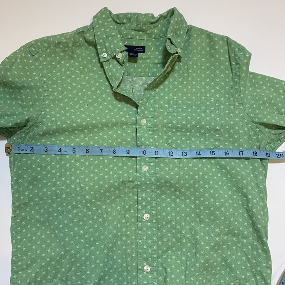 Gap Button-Down Men's Green Classic Fit Palm Trees Long Sleeve Shirt Size XS - Picture 6 of 9